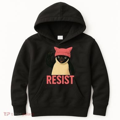 Resist Penguin Tariff Hands Off Protest March Hat USA Kids Hoodie