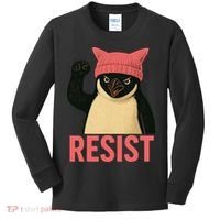 Resist Penguin Tariff Hands Off Protest March Hat USA Kids Long Sleeve Shirt thumb 0