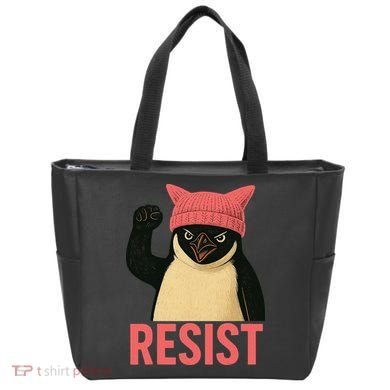 Resist Penguin Tariff Hands Off Protest March Hat USA Tote Bag