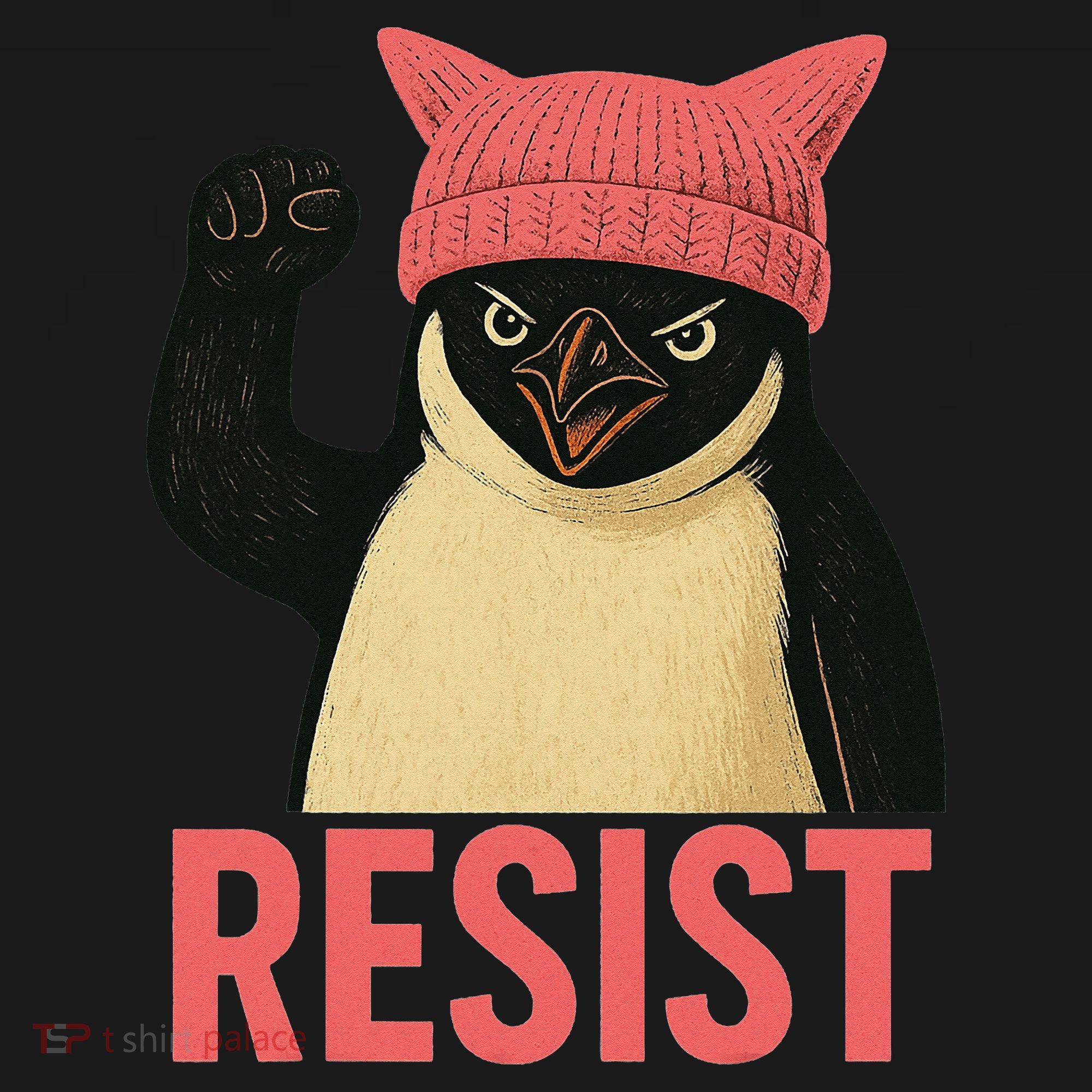 Resist Penguin Tariff Hands Off Protest March Hat USA Tote Bag