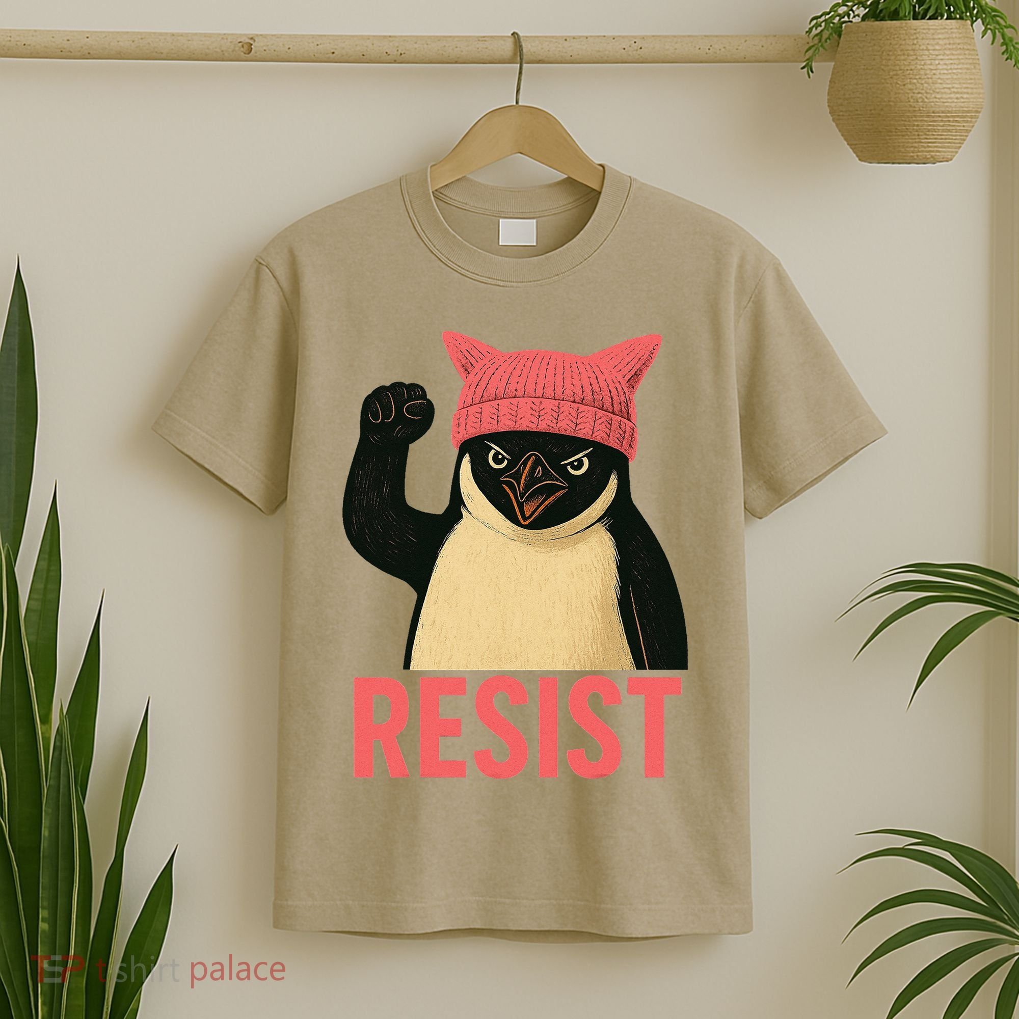 Resist Penguin Tariff Hands Off Protest March Hat USA T-Shirt