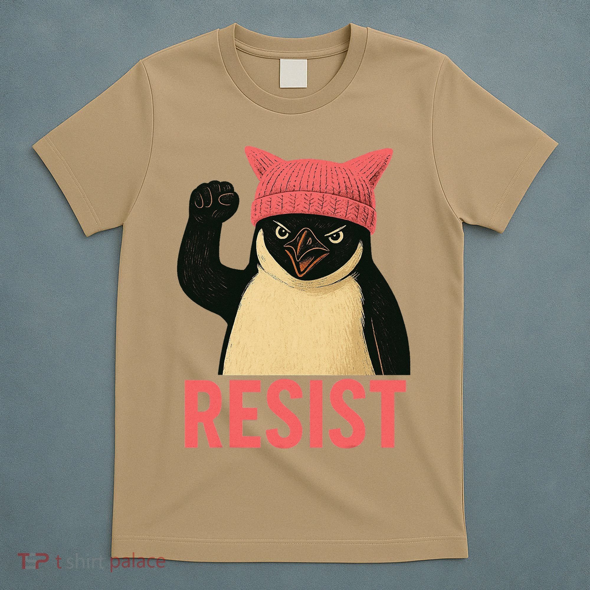 Resist Penguin Tariff Hands Off Protest March Hat USA T-Shirt