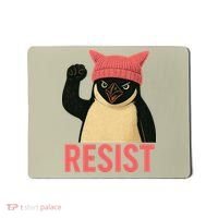 Resist Penguin Tariff Hands Off Protest March Hat USA Mousepad thumb 0