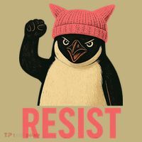 Resist Penguin Tariff Hands Off Protest March Hat USA Mousepad thumb 1