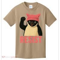 Resist Penguin Tariff Hands Off Protest March Hat USA Kids T-Shirt thumb 0