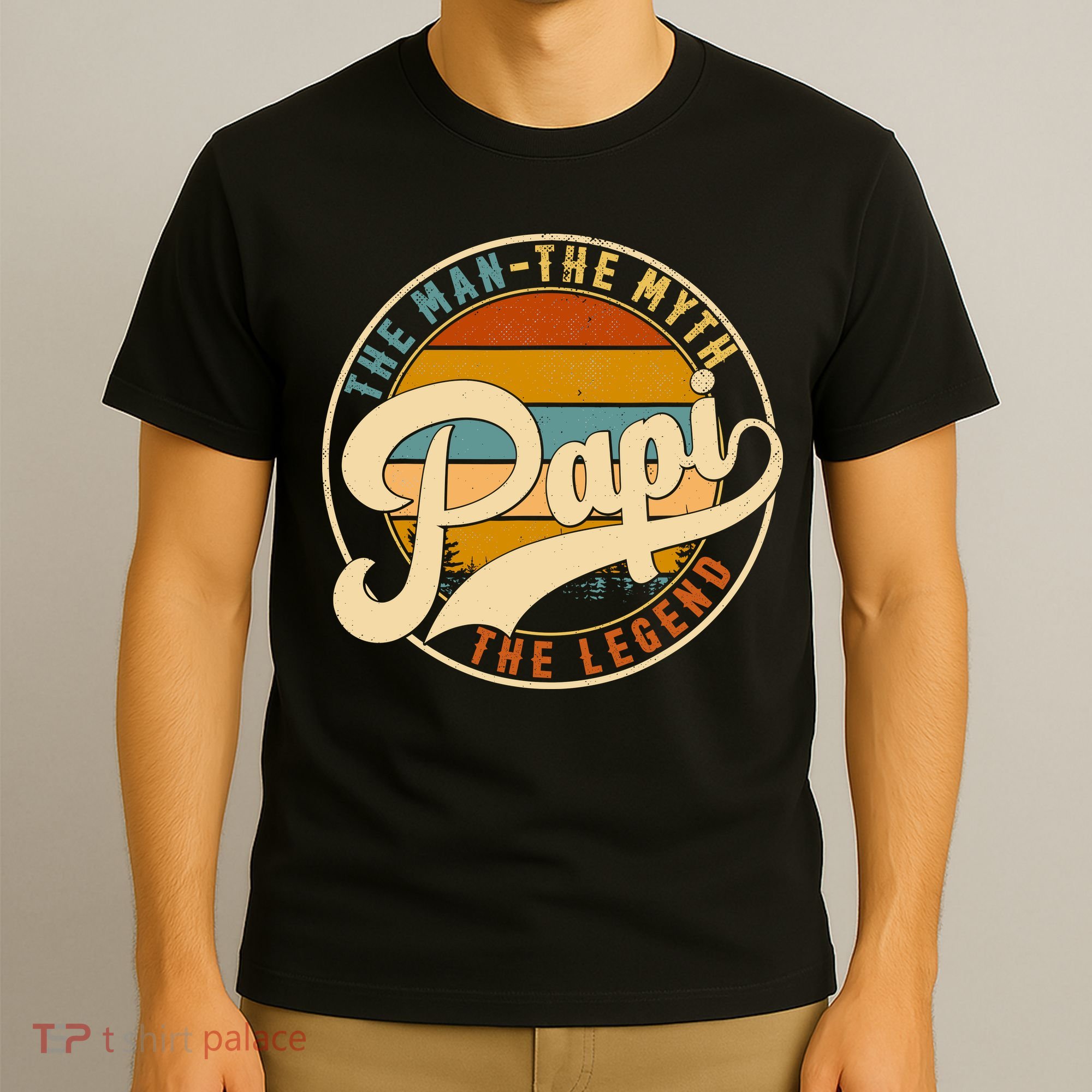 Retro Papi The Man The Myth The Legend Funny FatherS Day T-Shirt