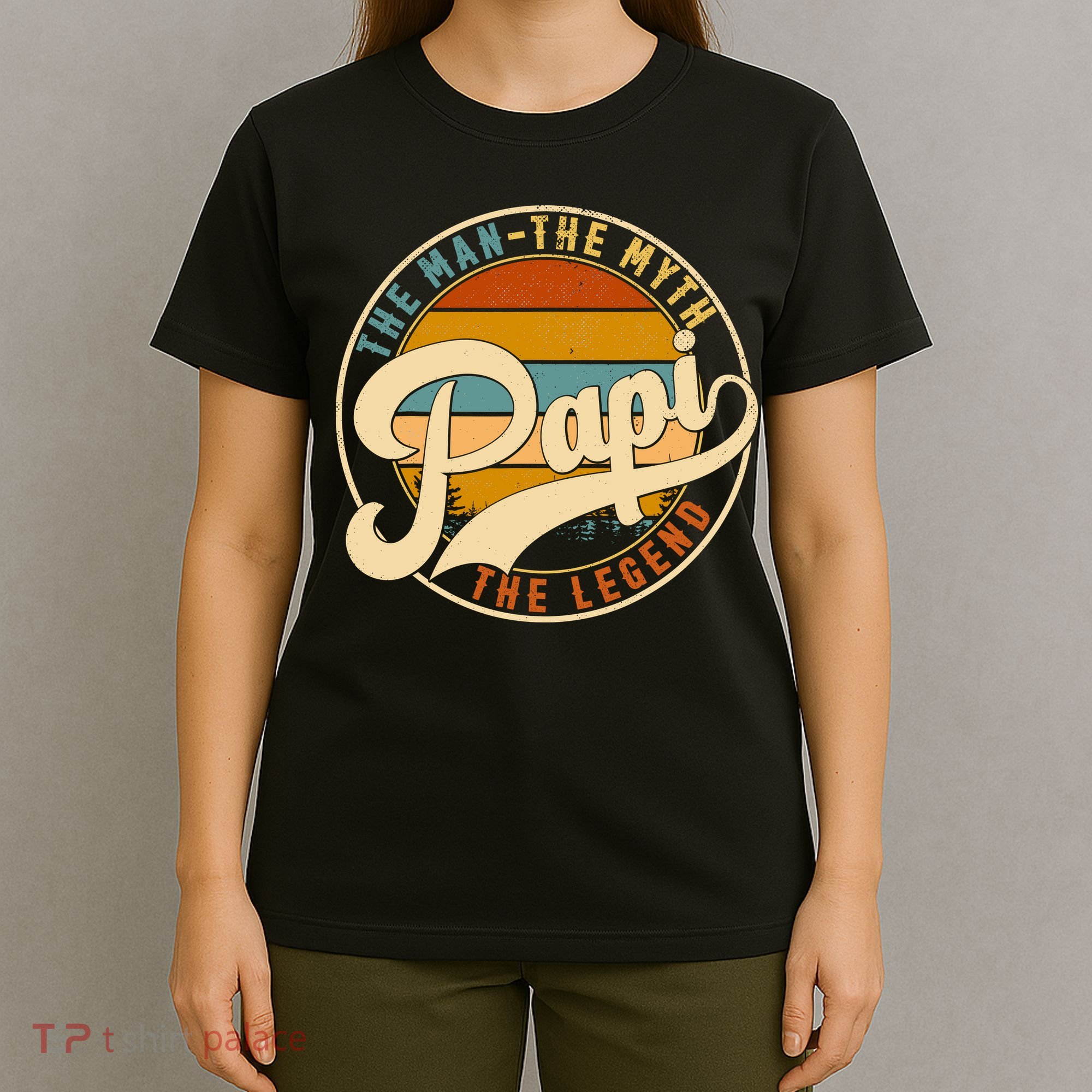 Retro Papi The Man The Myth The Legend Funny FatherS Day T-Shirt