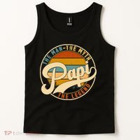 Retro Papi The Man The Myth The Legend Funny FatherS Day Tank Top thumb 2