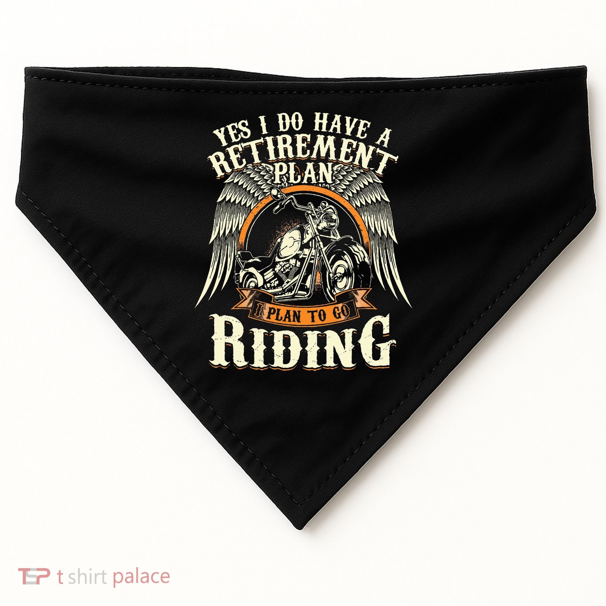 Retirement Plan To Go Riding Gift Motorcycle Riders Biker USA-Made Doggie Bandana