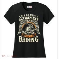Retirement Plan To Go Riding Gift Motorcycle Riders Biker Women's Cooling Performance Crew T-Shirt thumb 0