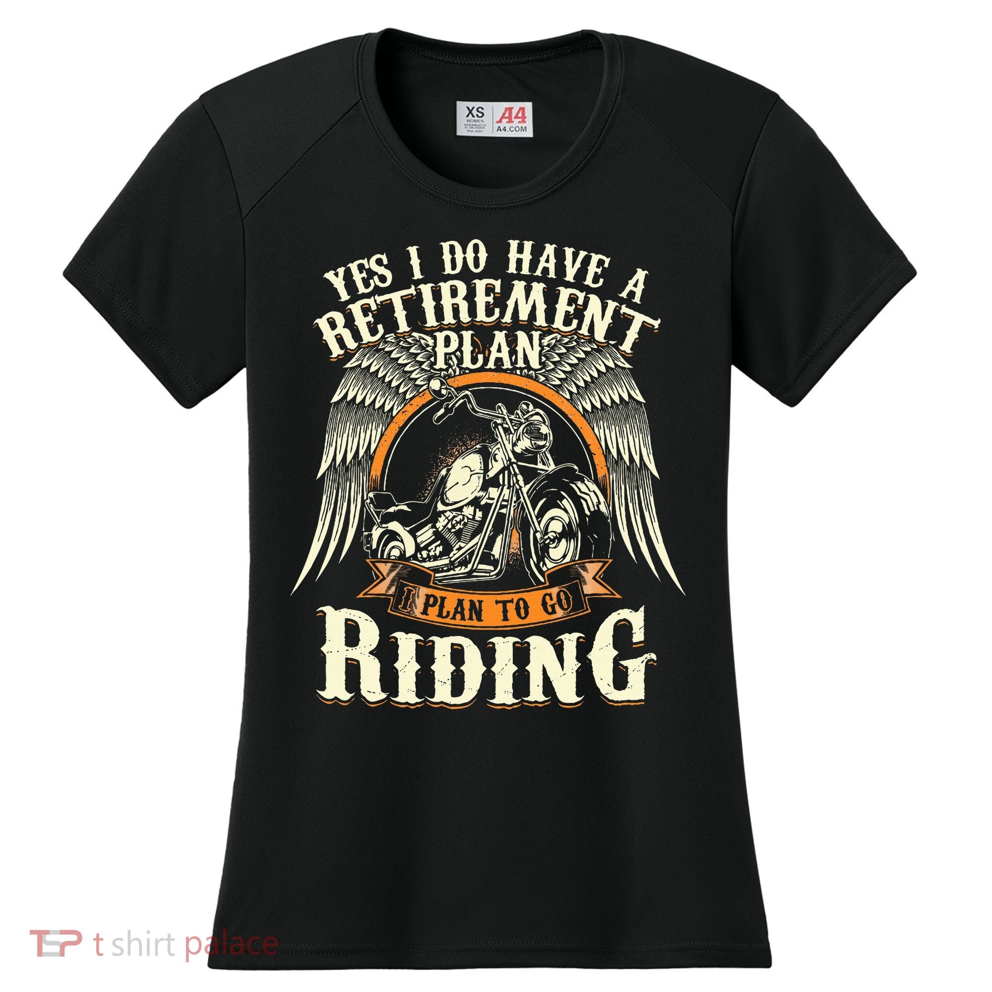 Retirement Plan To Go Riding Gift Motorcycle Riders Biker Women's Cooling Performance Crew T-Shirt