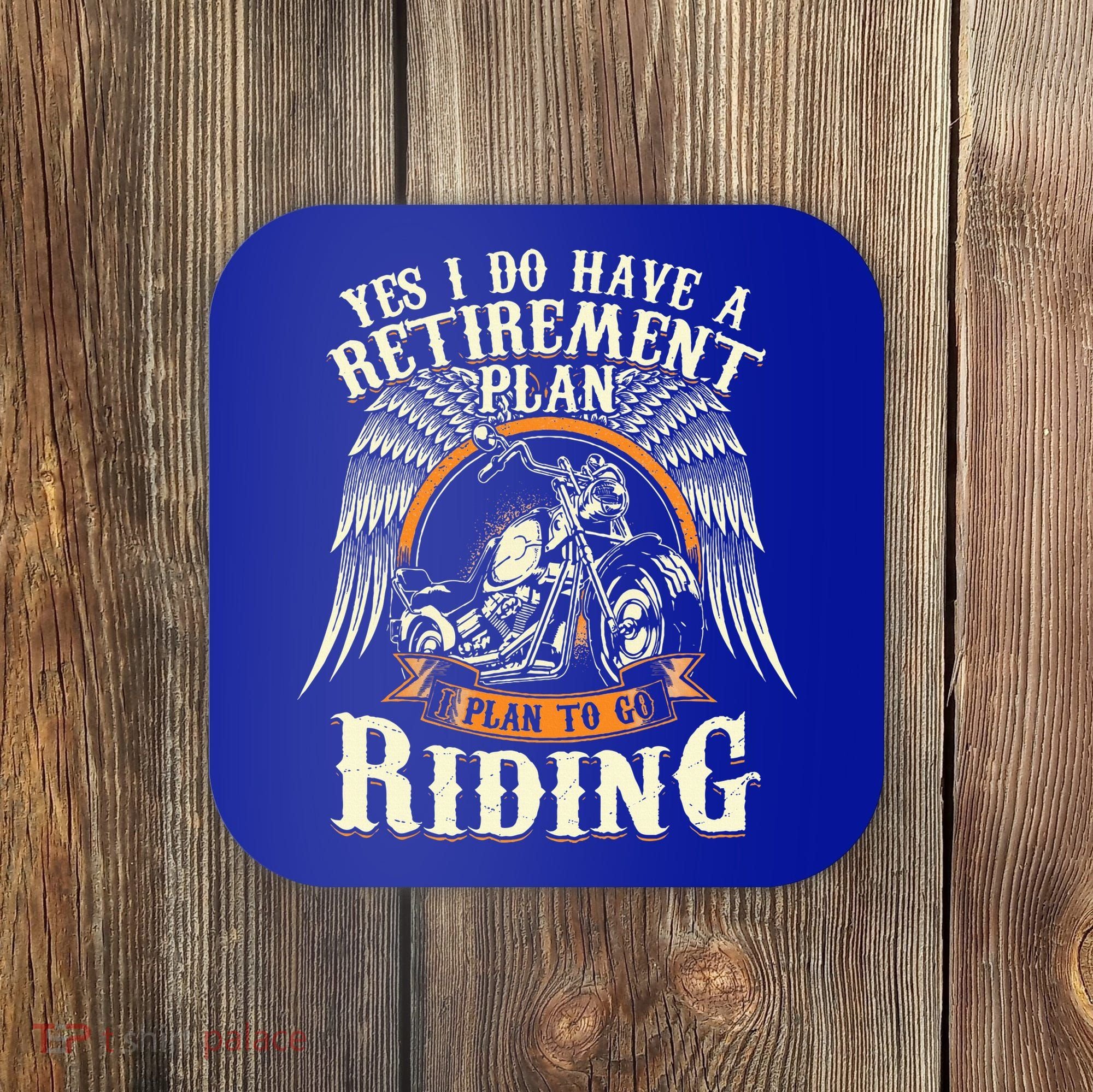 Retirement Plan To Go Riding Gift Motorcycle Riders Biker Coaster