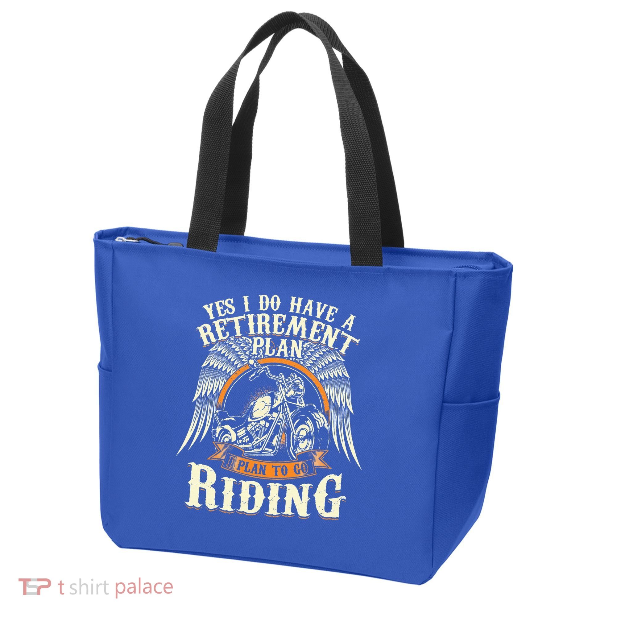 Retirement Plan To Go Riding Gift Motorcycle Riders Biker Tote Bag