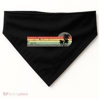 Retro Palm Tree Tropical Summer Beach Vacation  USA-Made Doggie Bandana thumb 0