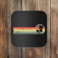 Retro Palm Tree Tropical Summer Beach Vacation  Coaster thumb 0