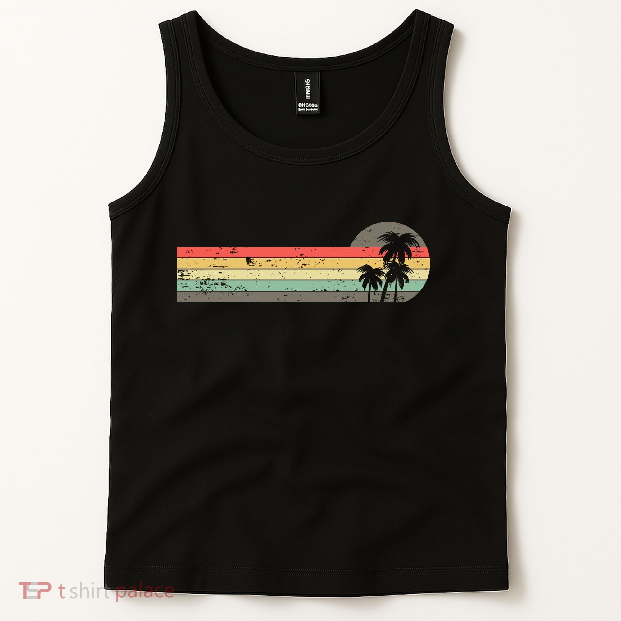 Retro Palm Tree Tropical Summer Beach Vacation  Tank Top