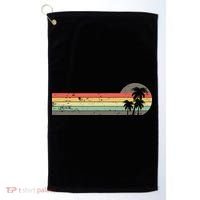 Retro Palm Tree Tropical Summer Beach Vacation  Golf Towel thumb 0