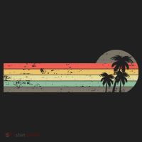 Retro Palm Tree Tropical Summer Beach Vacation  Golf Towel thumb 3