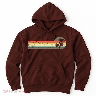 Retro Palm Tree Tropical Summer Beach Vacation  Hoodie