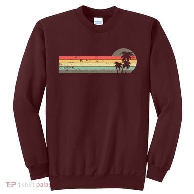 Retro Palm Tree Tropical Summer Beach Vacation  Sweatshirt