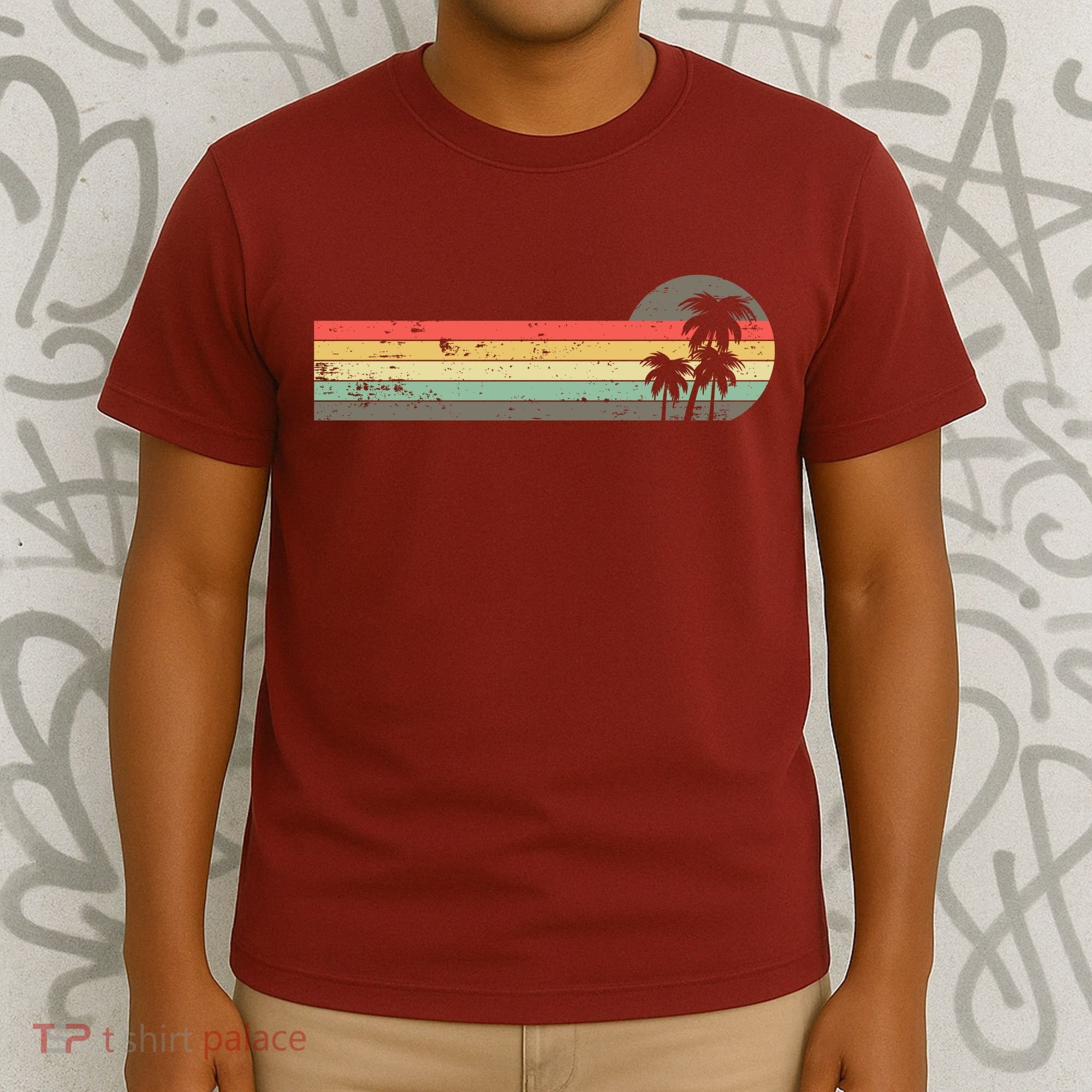 Retro Palm Tree Tropical Summer Beach Vacation  T-Shirt