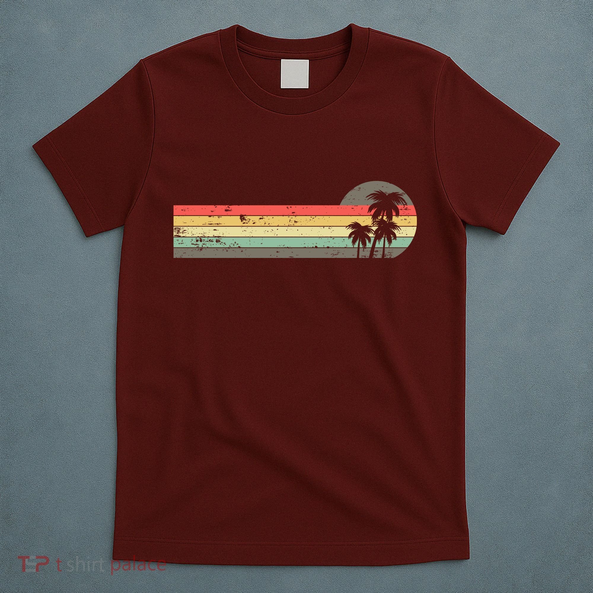Retro Palm Tree Tropical Summer Beach Vacation  T-Shirt