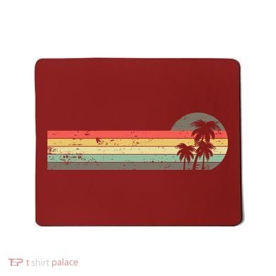 Retro Palm Tree Tropical Summer Beach Vacation  Mousepad