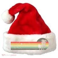 Retro Palm Tree Tropical Summer Beach Vacation  Santa Hat thumb 0