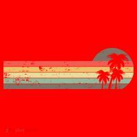 Retro Palm Tree Tropical Summer Beach Vacation  Santa Hat thumb 1