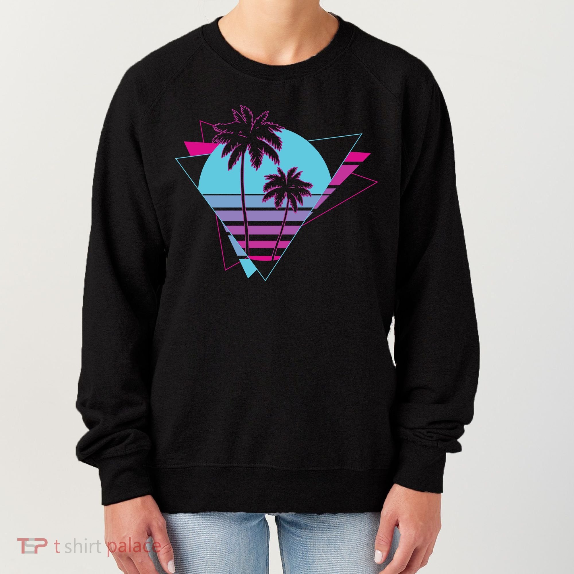 Retro Palm Tree Tropical Sunset Women's Sweatshirt