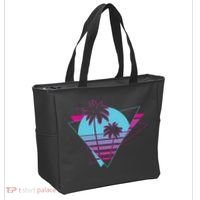 Retro Palm Tree Tropical Sunset Tote Bag thumb 2