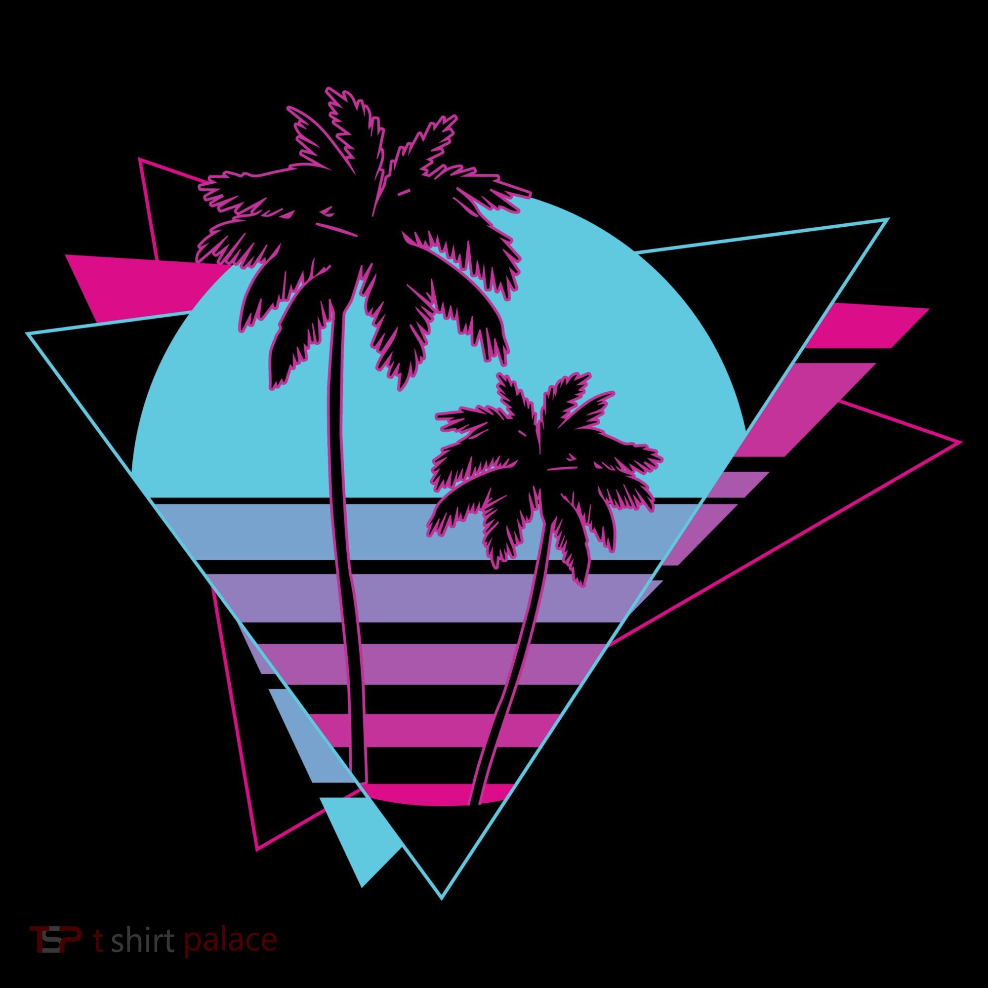 Retro Palm Tree Tropical Sunset Tote Bag