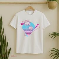 Retro Palm Tree Tropical Sunset T-Shirt thumb 2