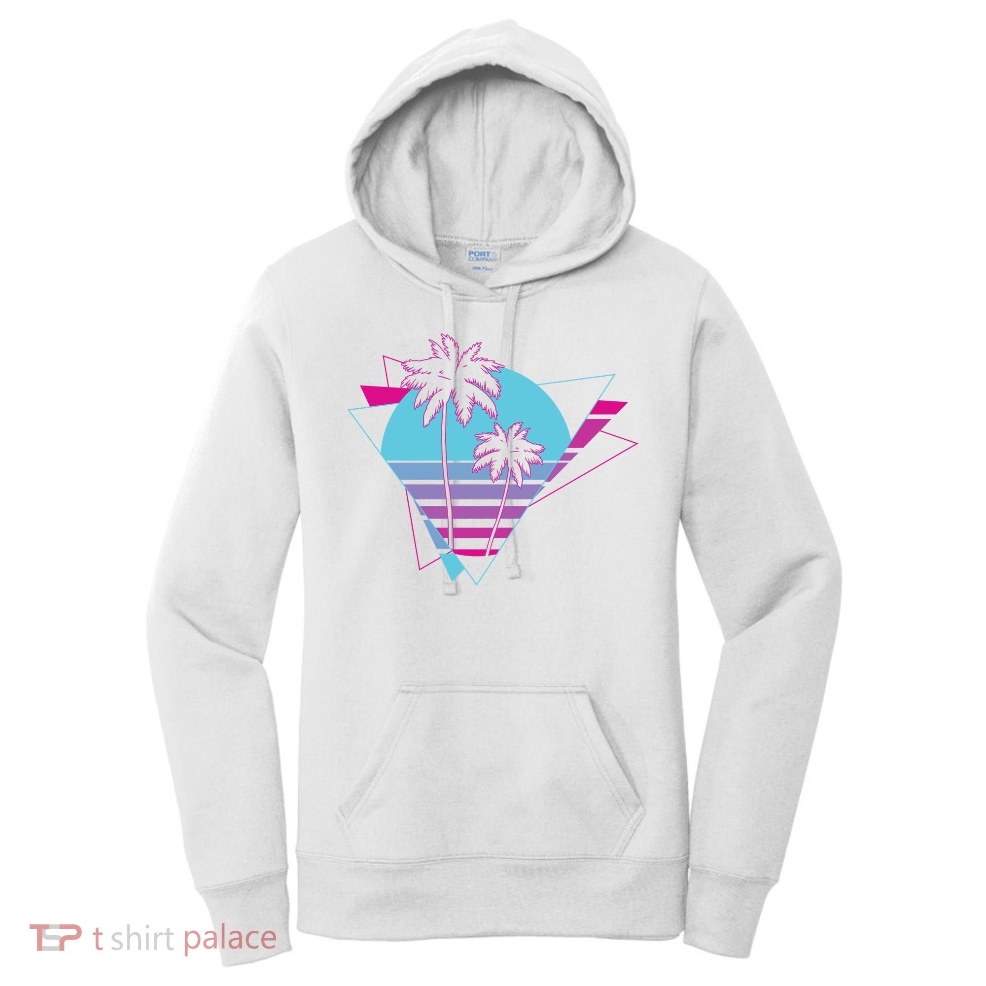 Retro Palm Tree Tropical Sunset Women's Hoodie