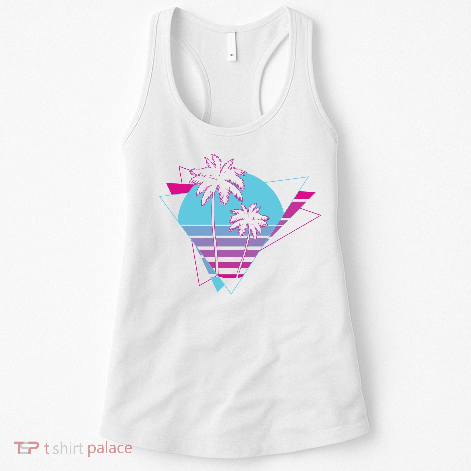 Retro Palm Tree Tropical Sunset Women's Tank Top
