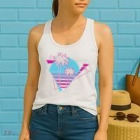 Retro Palm Tree Tropical Sunset Women's Tank Top thumb 2