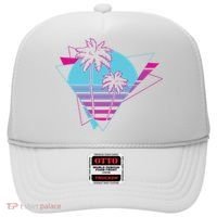 Retro Palm Tree Tropical Sunset Hat thumb 0