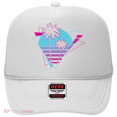 Retro Palm Tree Tropical Sunset Hat