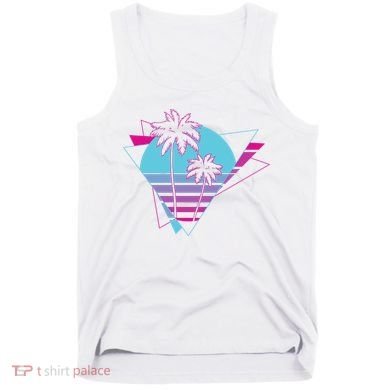 Retro Palm Tree Tropical Sunset Tank Top