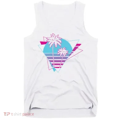 Retro Palm Tree Tropical Sunset Tank Top