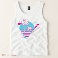 Retro Palm Tree Tropical Sunset Tank Top thumb 2