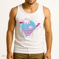 Retro Palm Tree Tropical Sunset Tank Top thumb 3