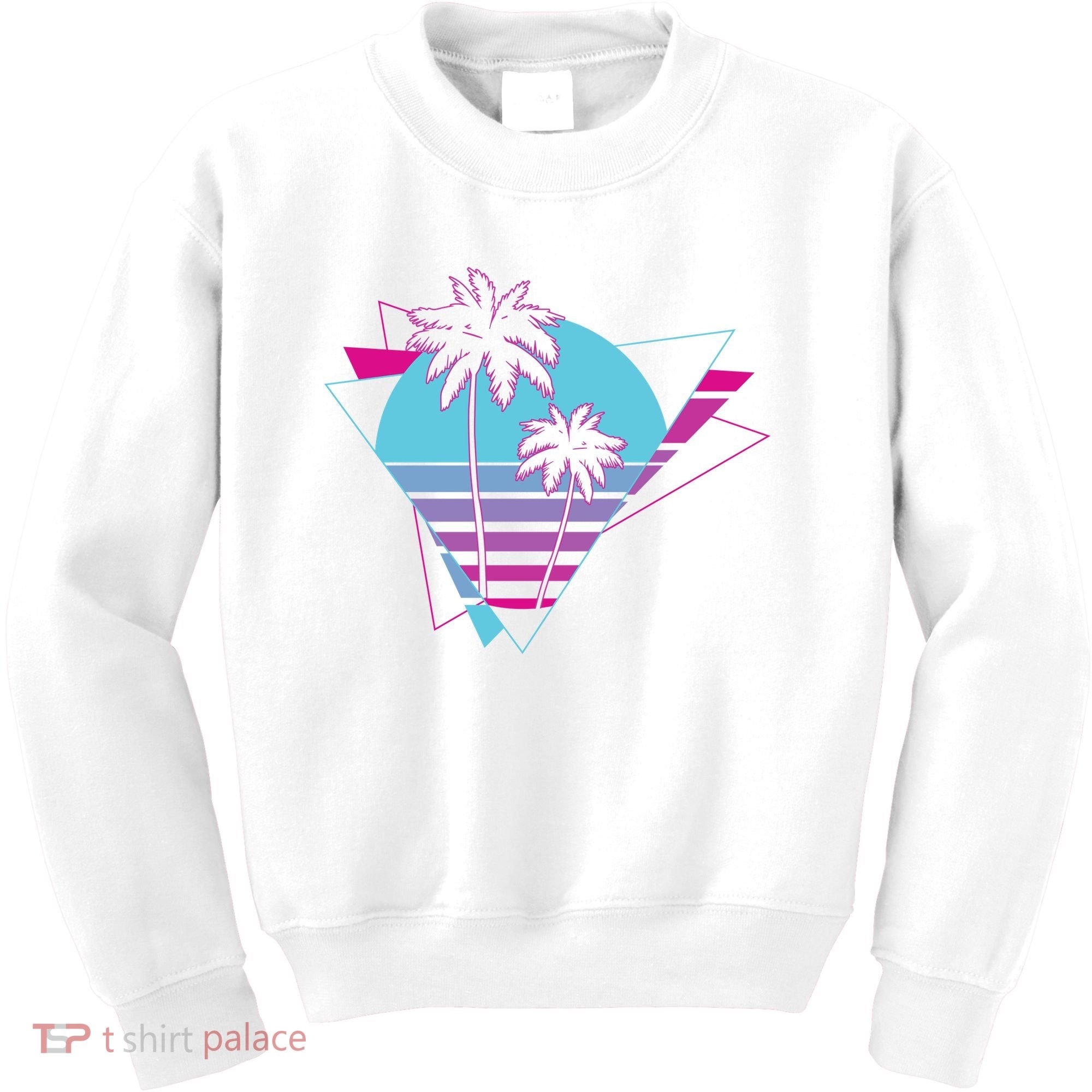 Retro Palm Tree Tropical Sunset Kids Sweatshirt