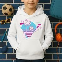 Retro Palm Tree Tropical Sunset Kids Hoodie thumb 2