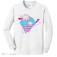 Retro Palm Tree Tropical Sunset Kids Long Sleeve Shirt thumb 0