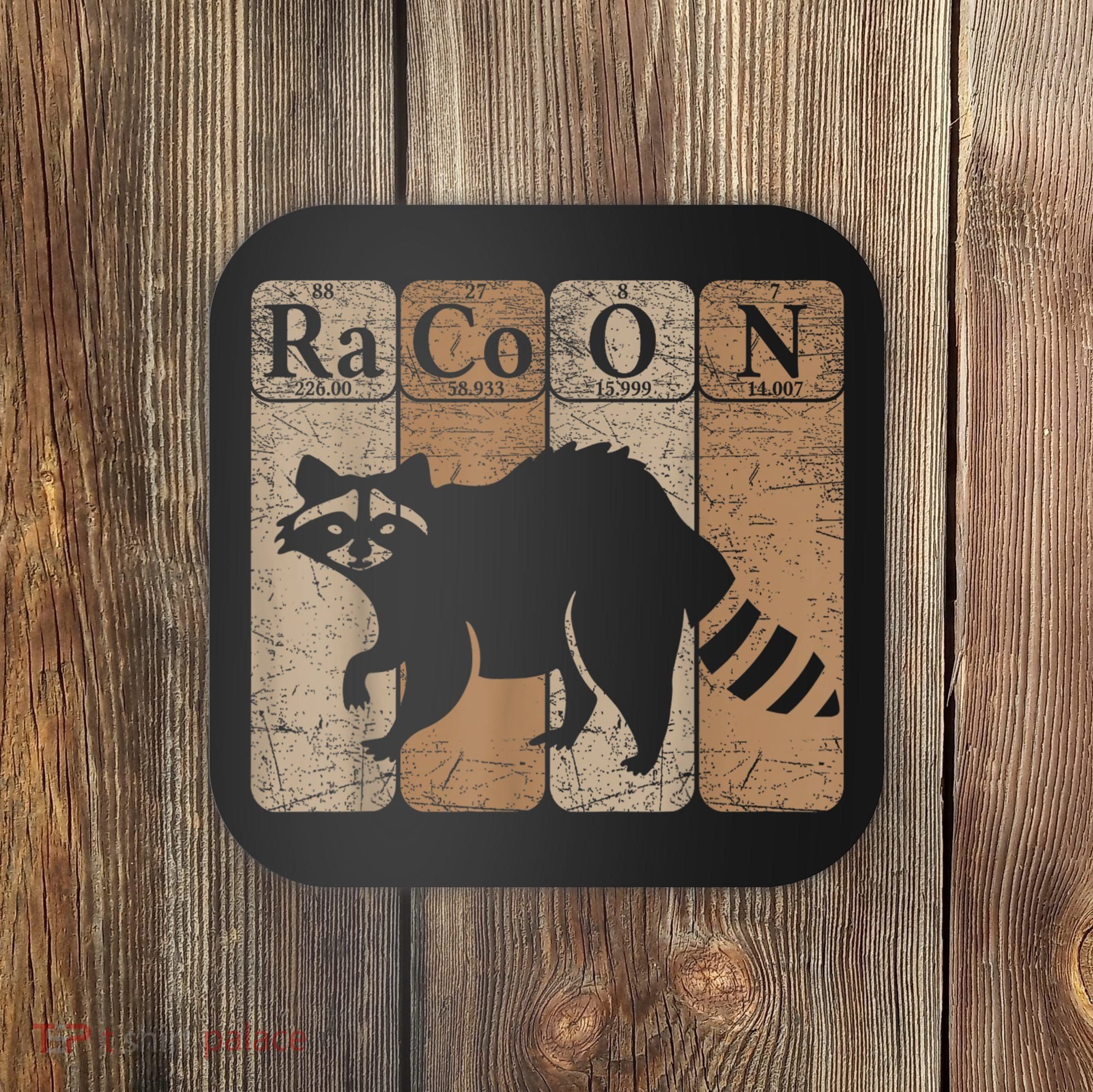 Racoon Periodic Table Chemistry Elements Funny Raccoon Lover Coaster