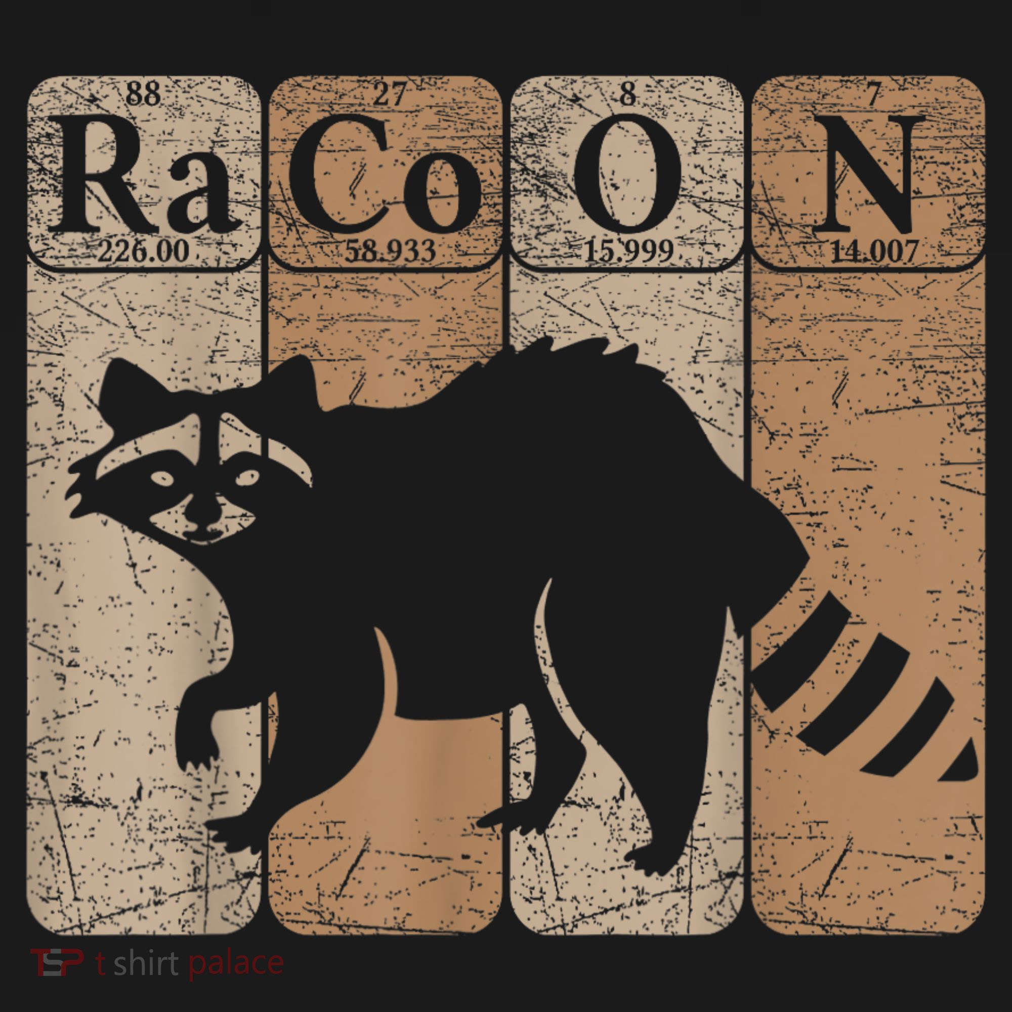 Racoon Periodic Table Chemistry Elements Funny Raccoon Lover Coaster