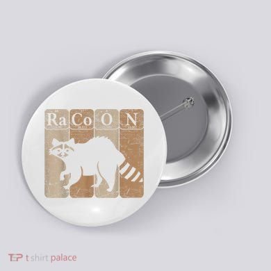 Racoon Periodic Table Chemistry Elements Funny Raccoon Lover Button