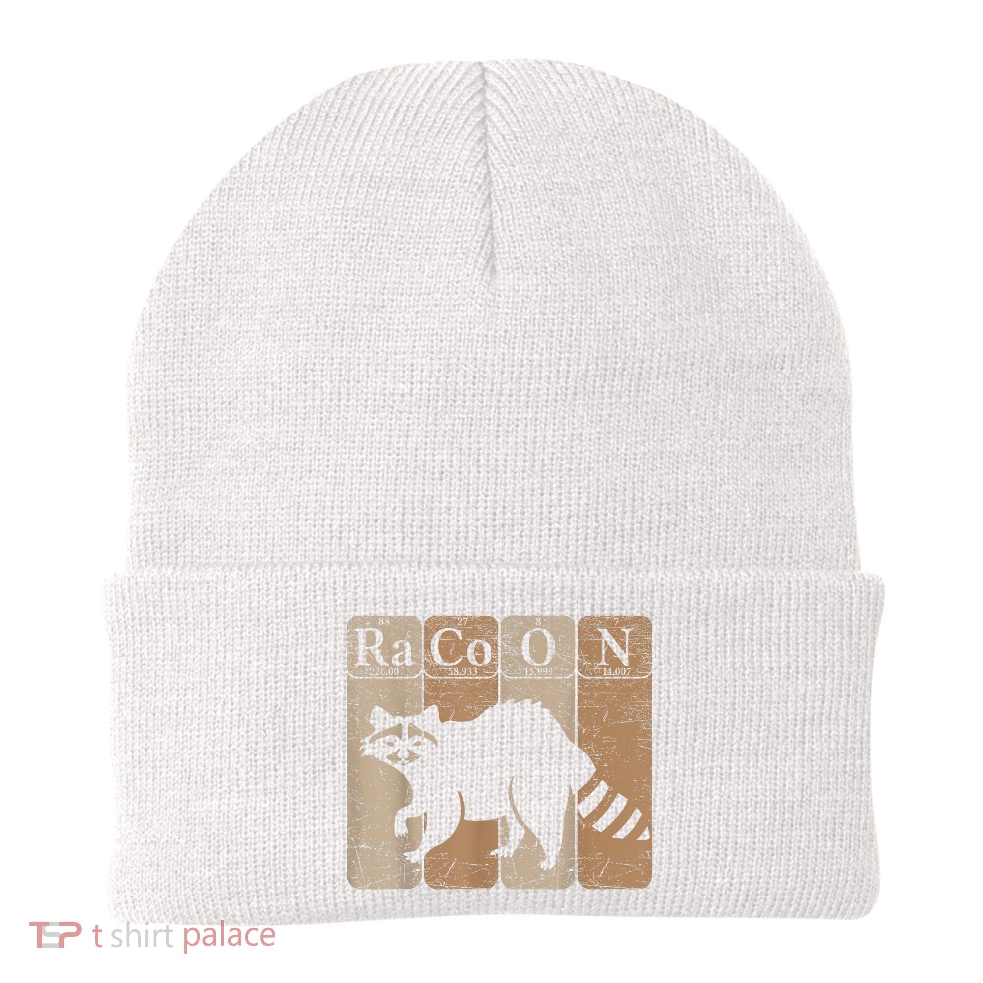 Racoon Periodic Table Chemistry Elements Funny Raccoon Lover Beanie
