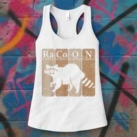 Racoon Periodic Table Chemistry Elements Funny Raccoon Lover Women's Tank Top thumb 3